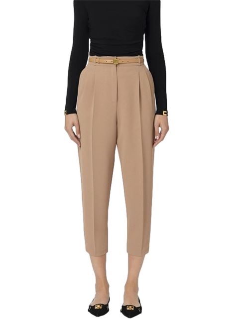 Crepe trousers with belt and embroidery ELISABETTA FRANCHI | Trousers | PA02846E2032